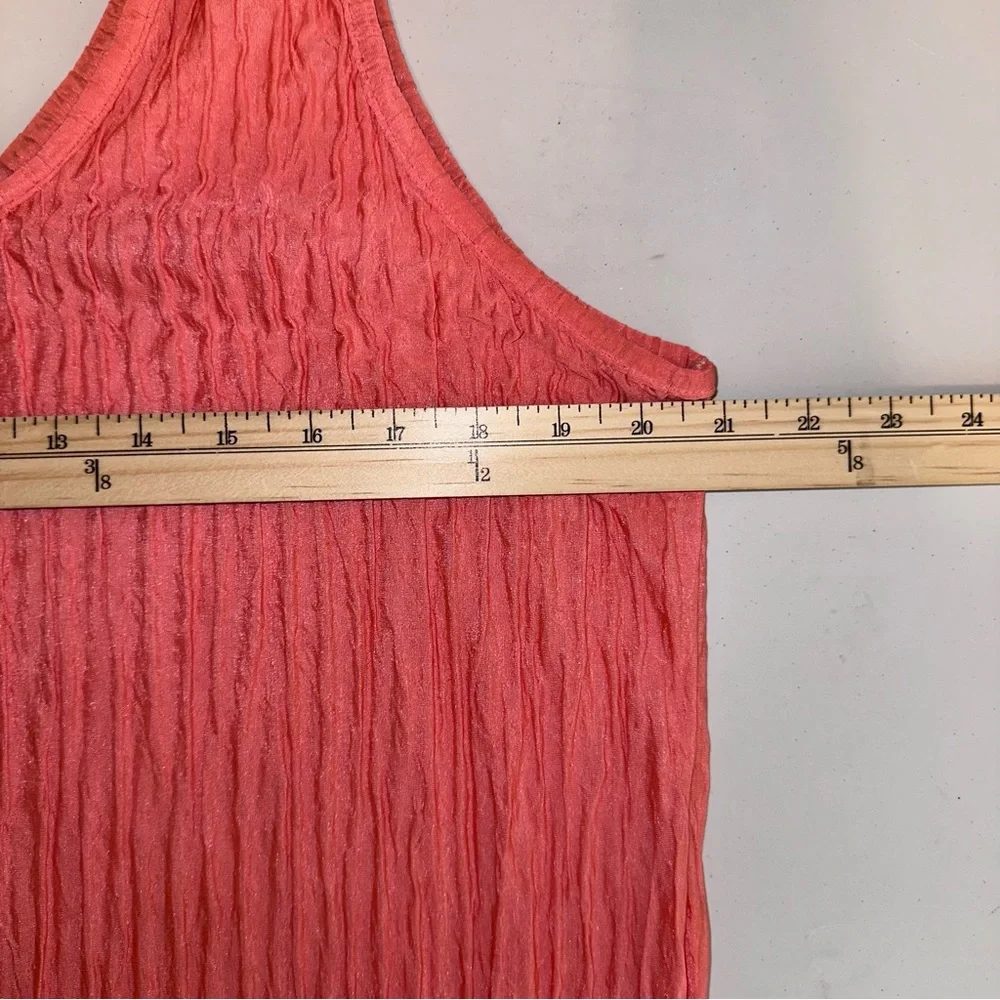Vintage Sue Blue Tank And Jacket 2 Piece Set Sz‎ XL? Coral Crinkle USA Made READ